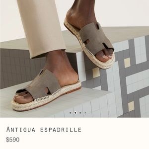 Hermes Men’s Etoupe H Antigua Espadrille